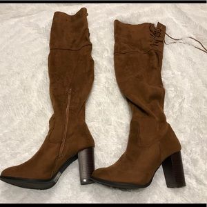 Camel Thigh High Boots